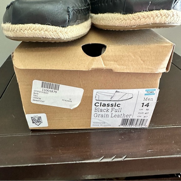 Toms Classic Full Grain Leather Espadrille Slip On Lightweight Casual Loafer - Picture 8 of 8